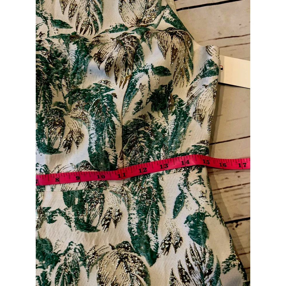 Aura Size Small Dress A Line Ruffle Skirt Metallic Detail Sleeveless Party Dress - Image 7