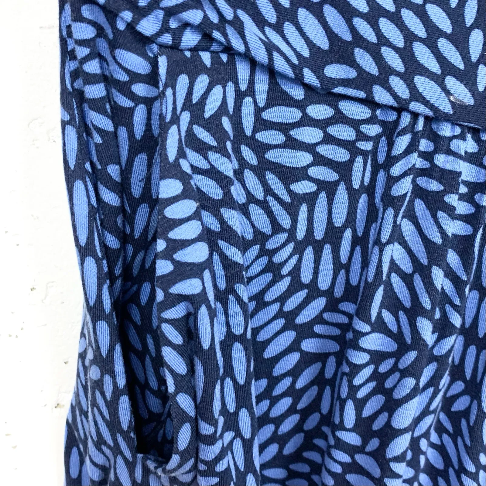 Boden Womens Abigail Jersey Dress Blue Print Long Sleeve Pockets Size 2 Petite - Image 5