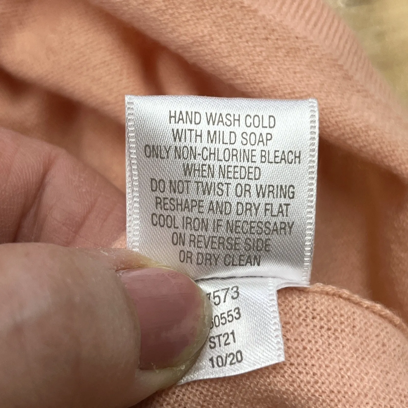 Garnet Hill Cashmere Tie-front Wrap Cardigan Peach Size XS Parisian Capsule - Image 10