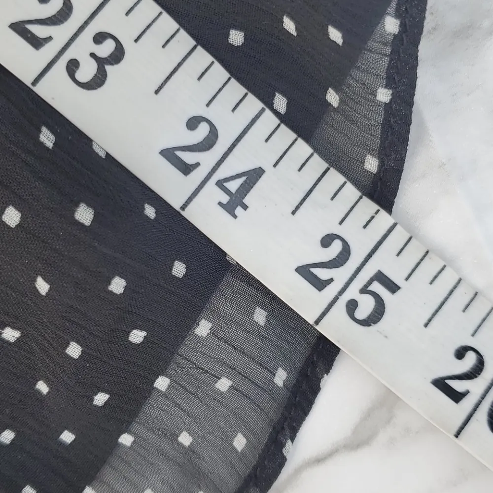 Black Polka Dot Ruffle Sleeveless blouse size xs - Image 4