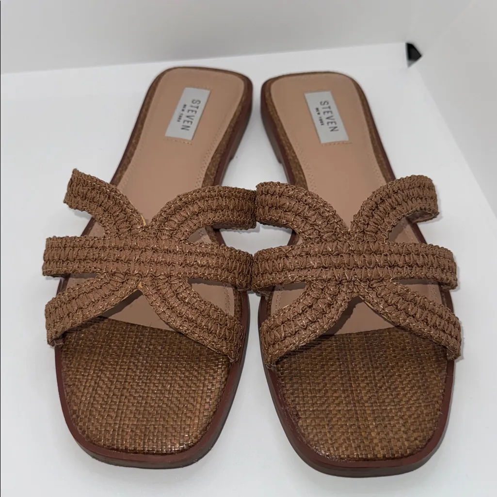 Steven By Steve Madden Harpo Raffia Sandals Slides Women’s Size 9 - Image 4