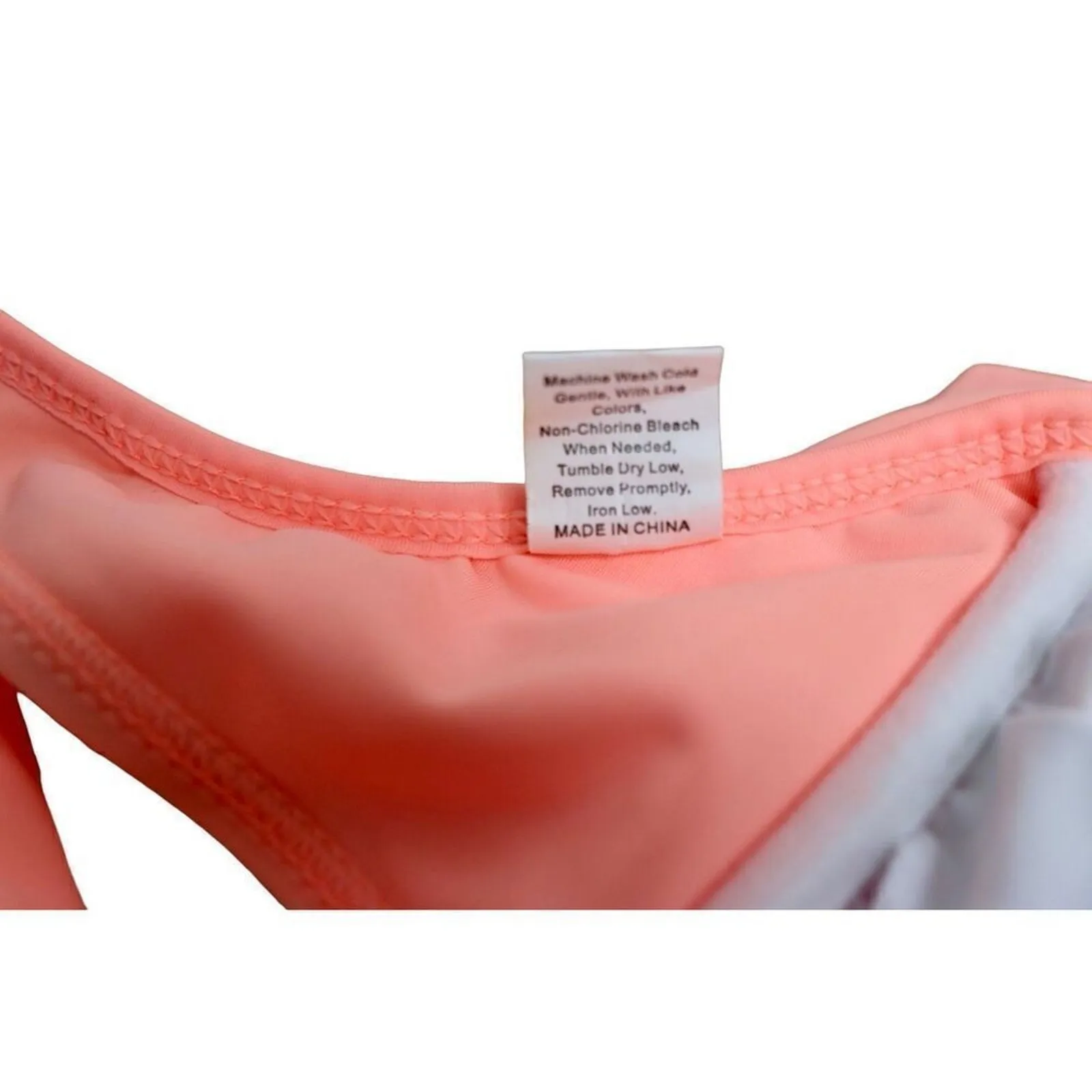 Ruffled Tiered Peach Halter Swim Top Swimwear MEDIUM Cottage Pastels Poolcore Orange - Image 6