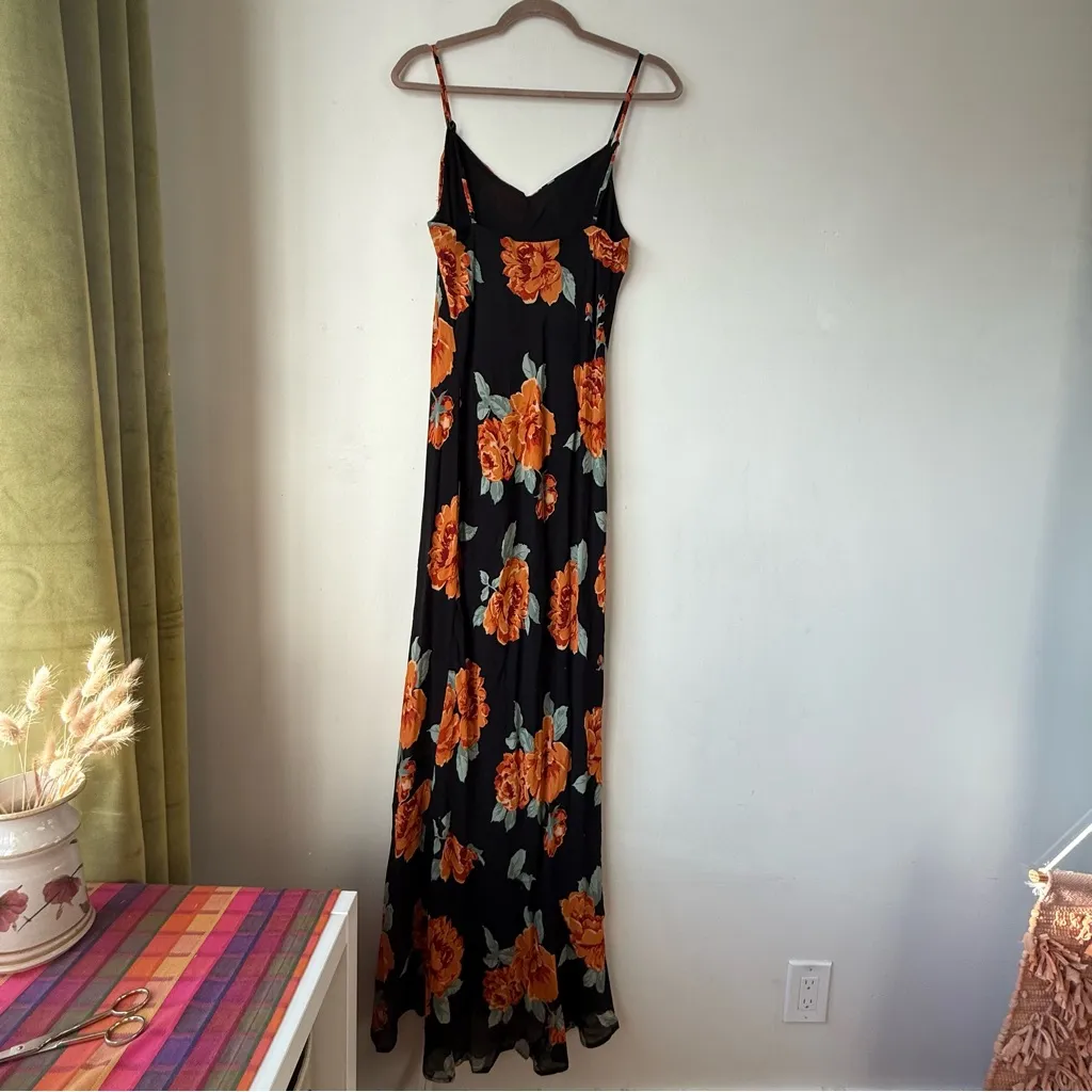 Reformation Parma Consuelo Black & Orange Floral Maxi Dress M NWT - Image 6