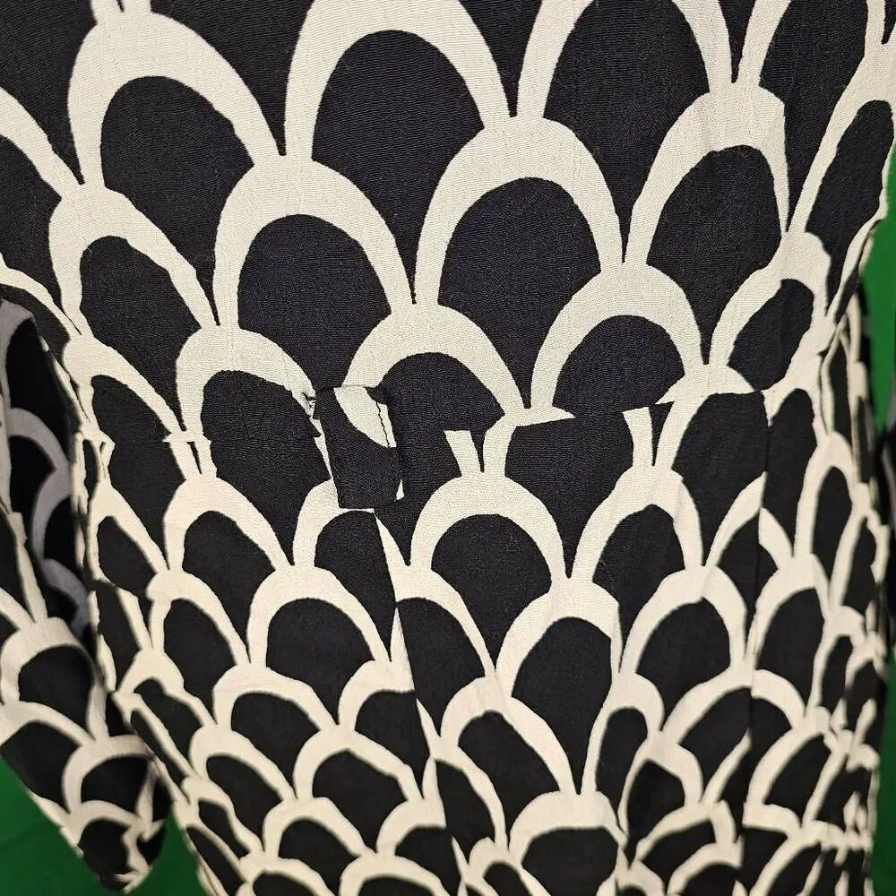 NWOT Zara Womens Emilie‎ Black White Geometric Shirt Dress Medium NO BELT - Image 4