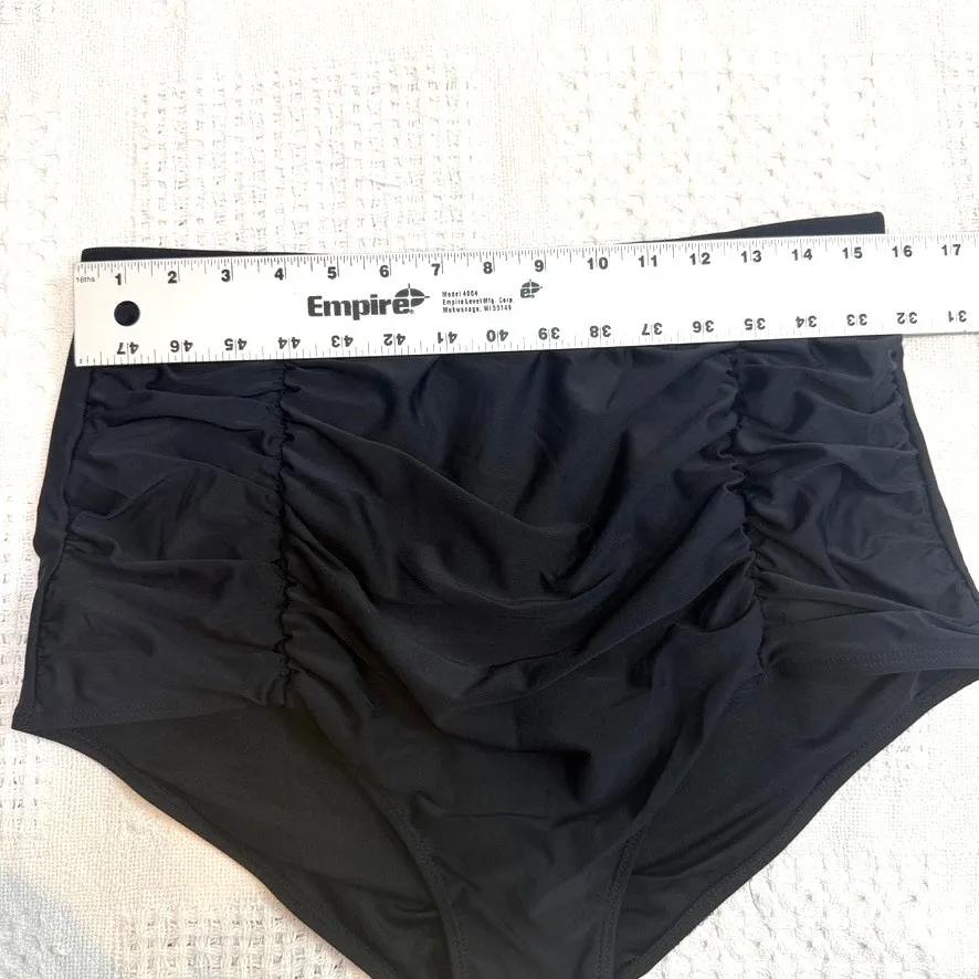 new 2XL Share Happy Moments With You ruched bikini swim bottom SW2 2949 Black Size XL - Image 5