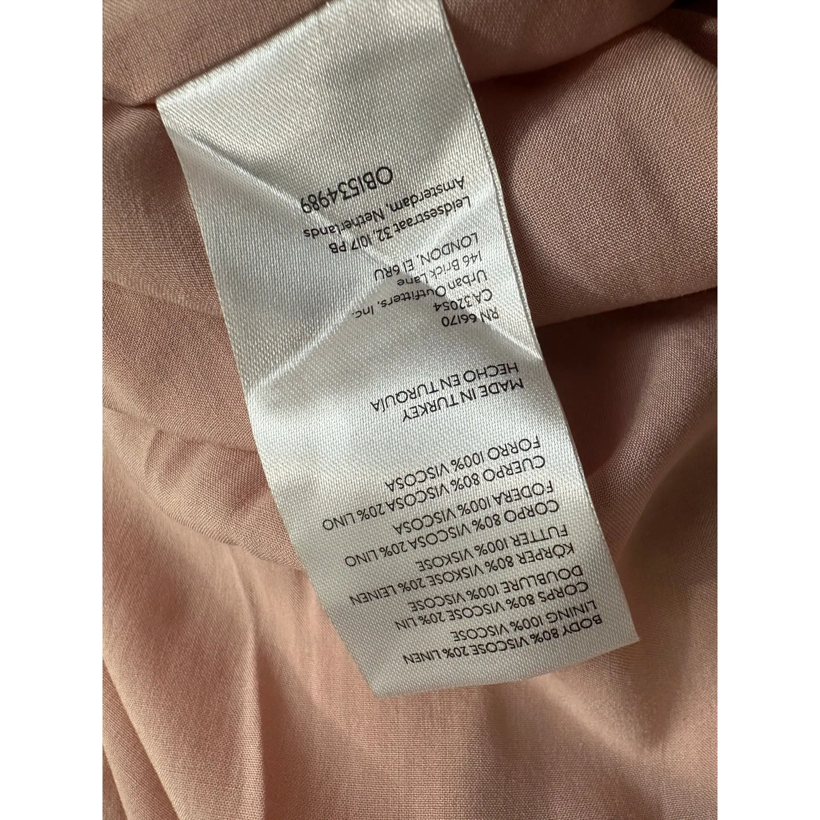 Anthropologie Midi Dress Pink Sleeveless Linen Ruched Asymmetrical New size 4 - Image 9