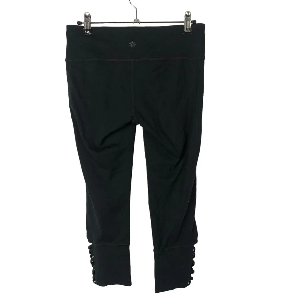 Athleta Black Mind Over Matter Criss Cross Athletic Cropped Leggings S - Image 3