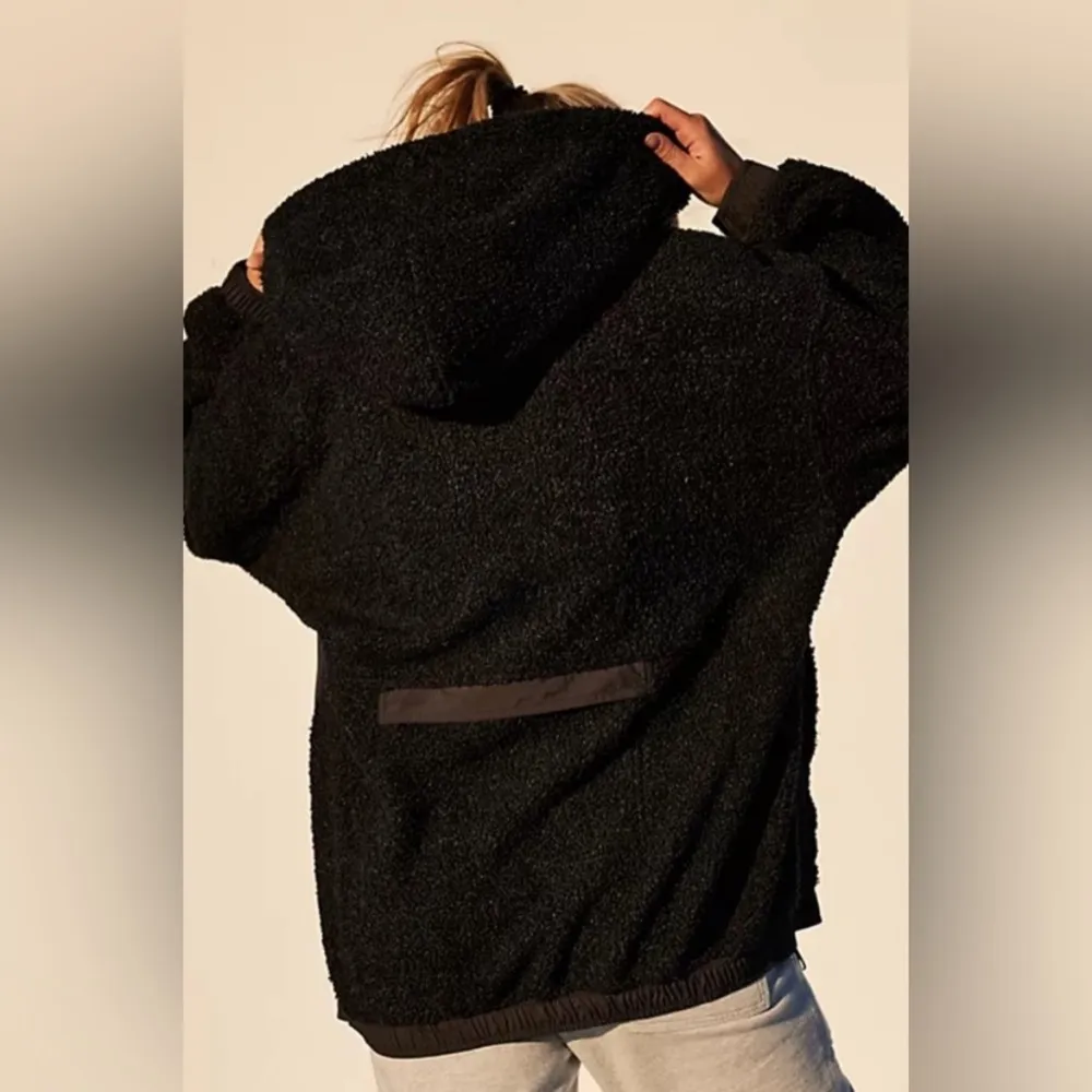 FP Movement x Free People Fuzzy Was She Fleece Hoodie Sweatshirt Jacket | XS Black - Image 4
