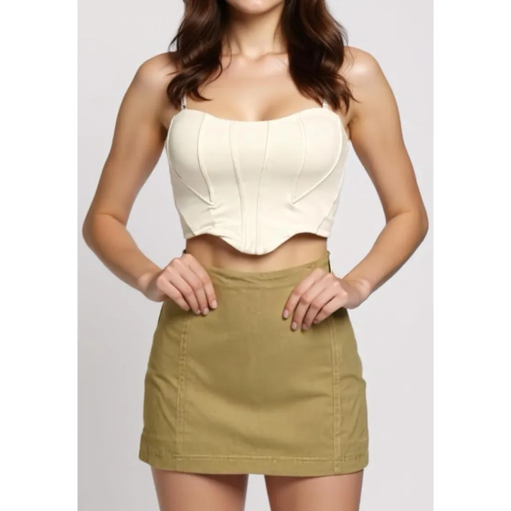HOUSE OF CB Nisha Sculpting Mini Skirt, Tan, Large - Image 3