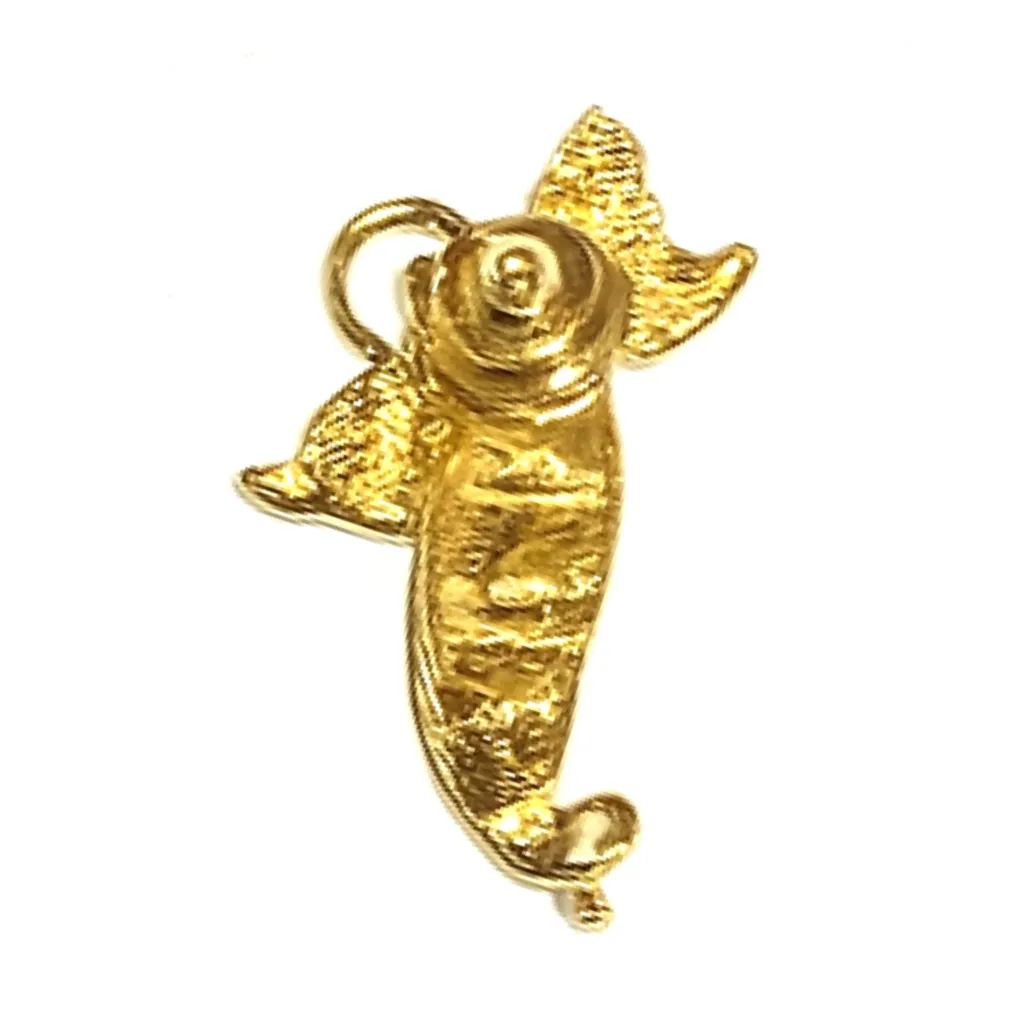 Vintage Gold Pea Pod Brooch with Faux Pearls – Elegant Leaf Design - Image 3