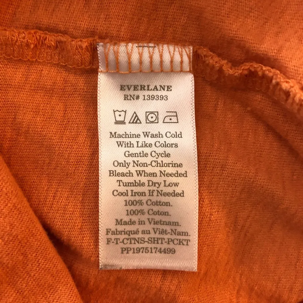 Everlane Womens Box Cut Crewneck Pocket Tee Top Orange XS - Image 4