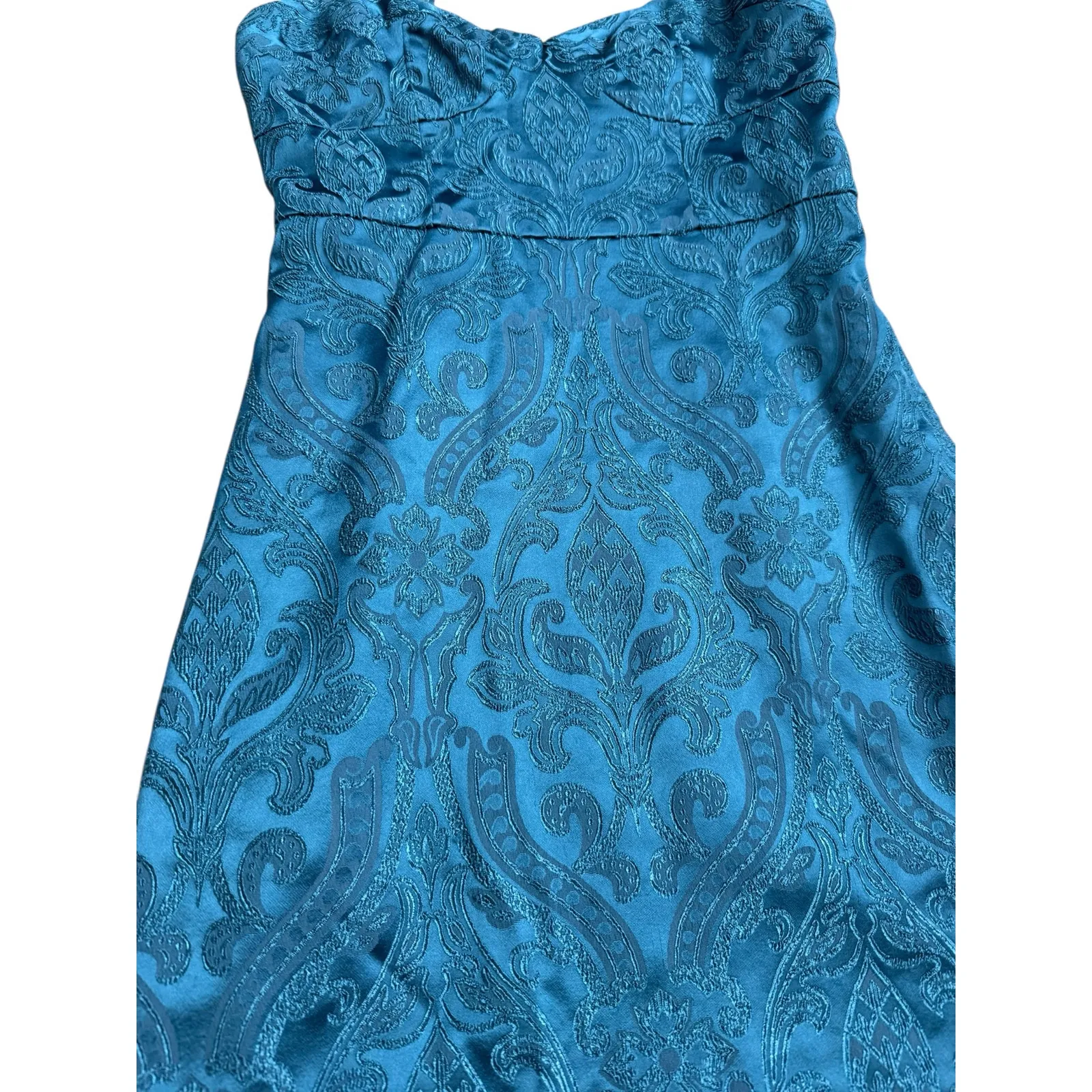 Free People‎ Karla Blossom Jacquard Mini Dress Jewel Size 0 - Image 5