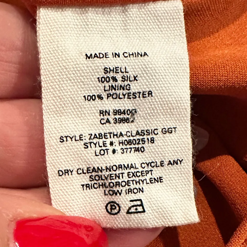 THEORY SLEEVELESS BURNT ORANGE SIENNA TANK BLOUSE TOP M - Image 7