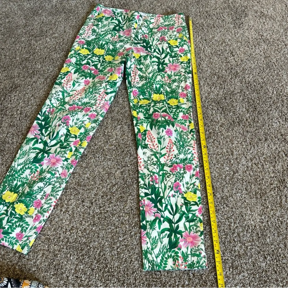 Talbots RVSP Heavy Floral Print w/  Green yellow and Pink Accents Sz 2 - Image 2