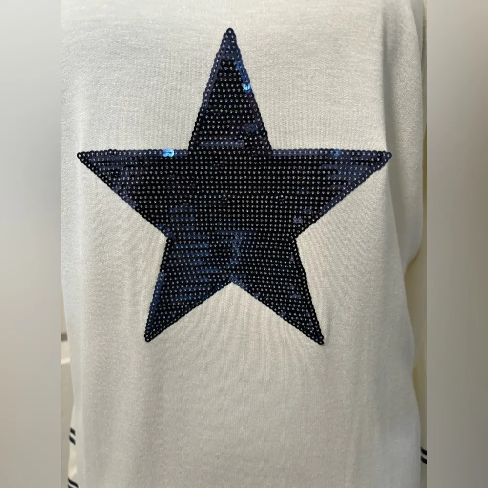 NWOT Venus Cold Shoulder Sequin Star Shirt/Sweater - Image 5