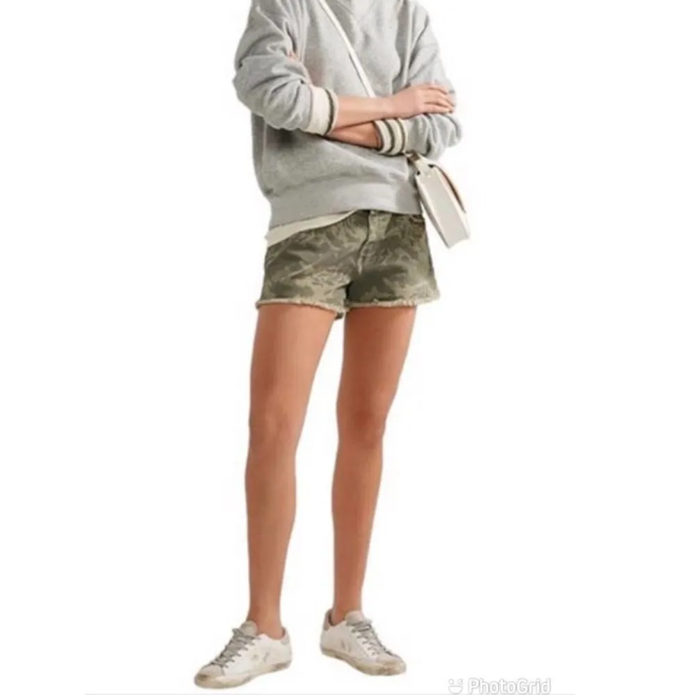 CURRENT/ELLIOTT The Boyfriend Short Cutoffs Broken Camo Print‎ Frayed Sz 28 - Image 6