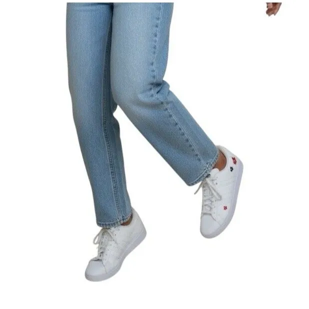 Adidas Grand Court Cloudfoam Floral Embroidery Size 8 - Image 2