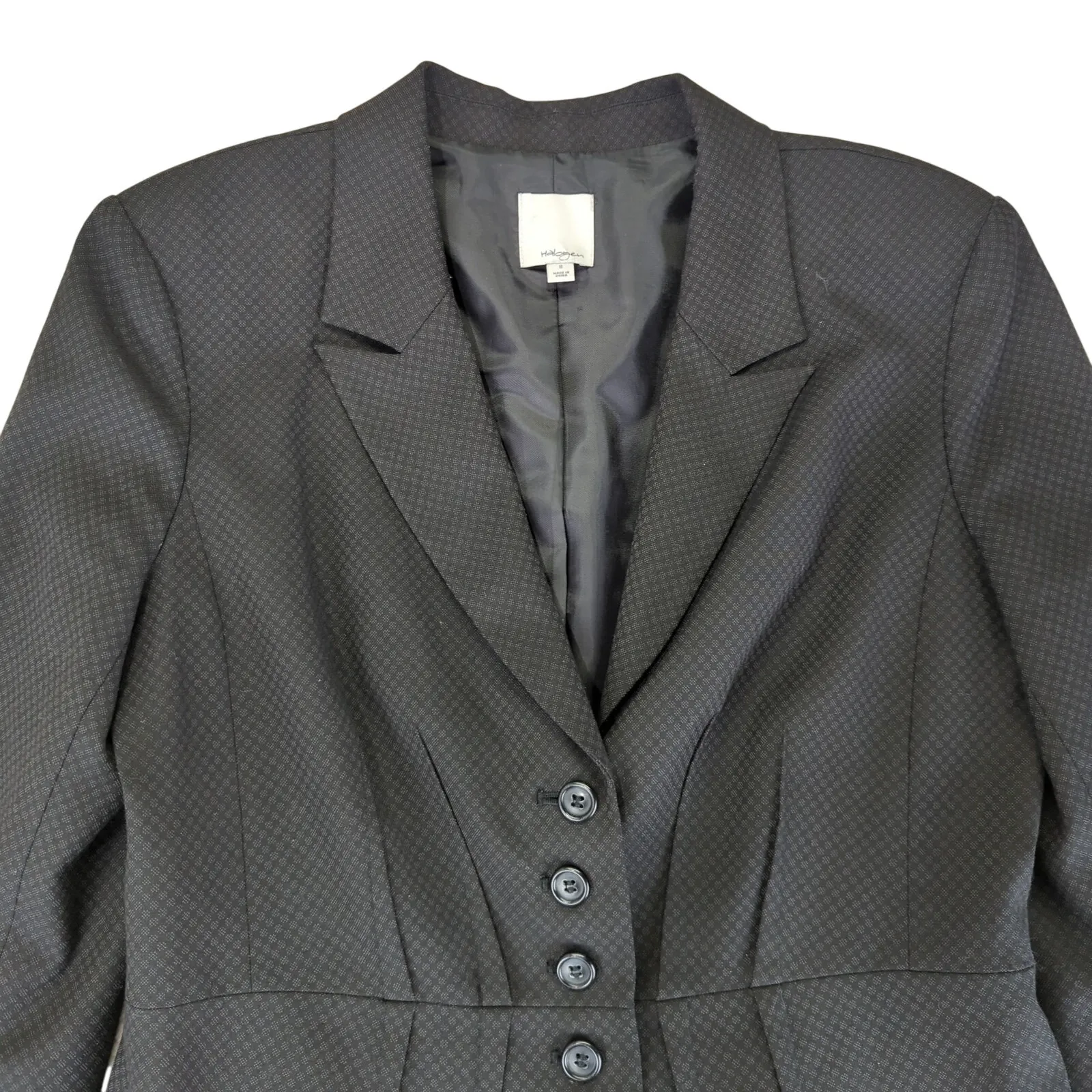 Halogen Blazer Jacket Women's Size 8 Polyester‎ Blend Lined Black Gray - Image 3
