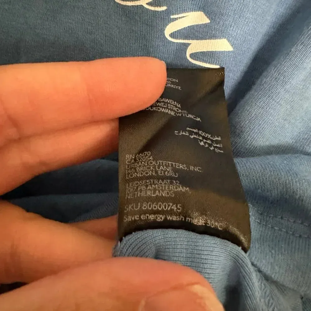 Urban Outfitters Anti-You Long Sleeve Baby Tee Blue Size Small Top NEW - Image 8