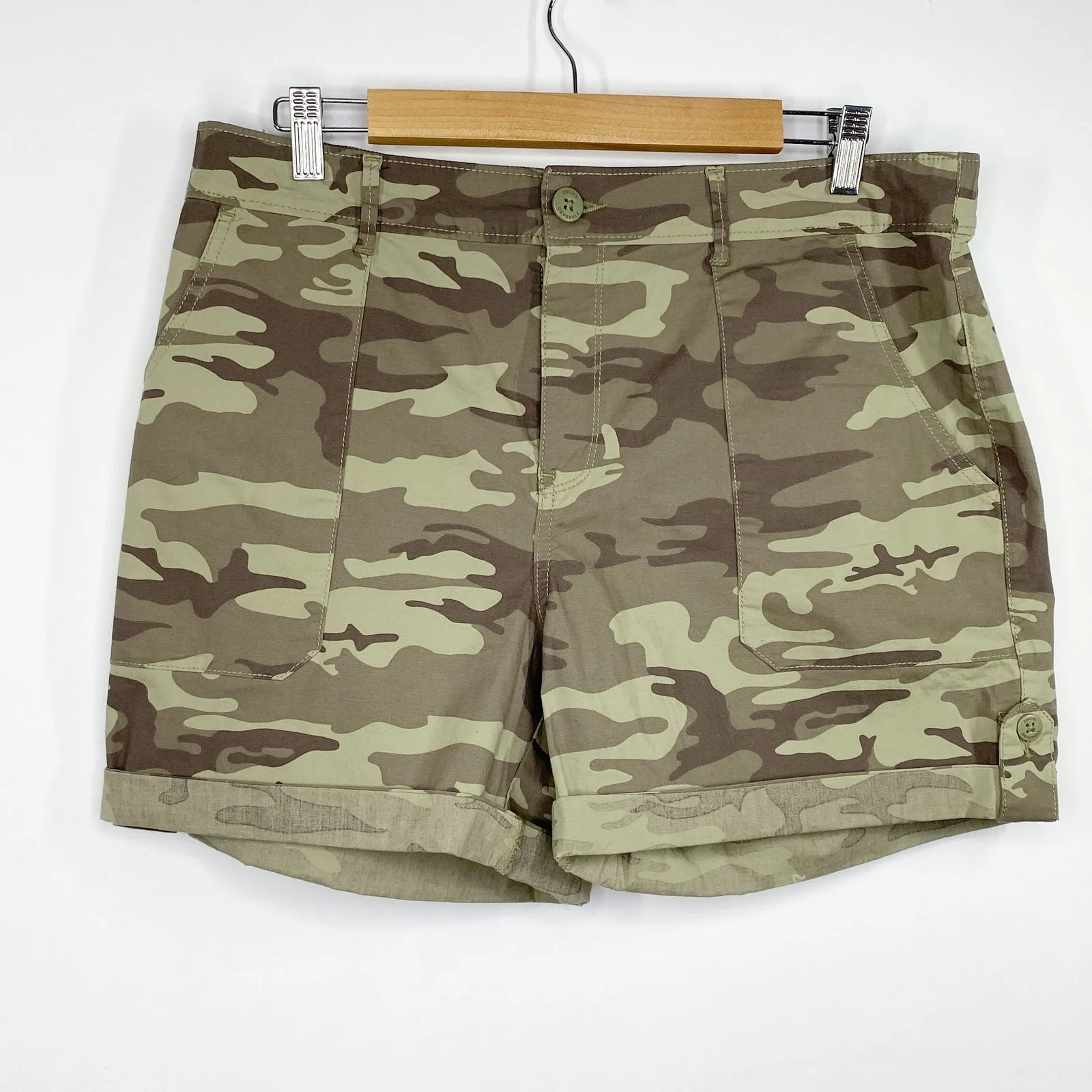 Social Standard by Sanctuary Green Camo Print Shorts Women's Size X-Large XL - Image 8