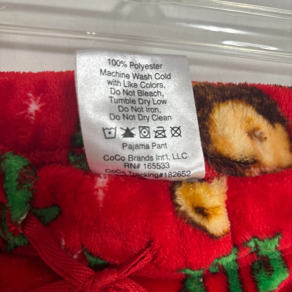 Elf Fleece Sleep Lounge Pants Adult Sm Christmas Holiday Comfy Cozy drawstring Red - Image 8