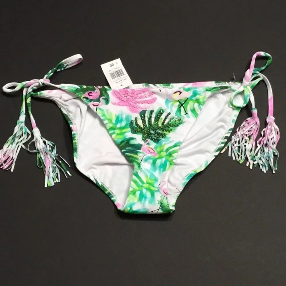 PILYQ beaded flamingo bikini bottom. NWT - Image 6