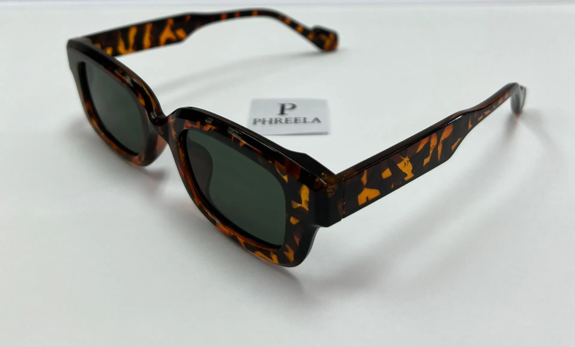 Small 90s Rectangle Leopard Sunglasses Multi - Image 2