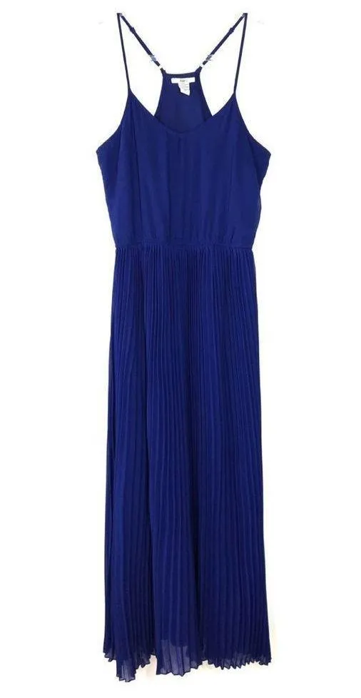 Bar III  Blue Accordion Pleated Maxi Dress Medium - Image 9