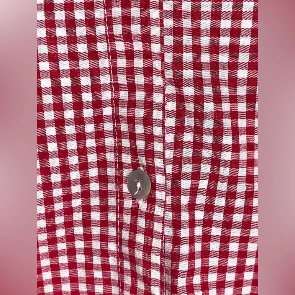 Guest Editor: Beautiful red and white gingham Blouse Size L - Image 6