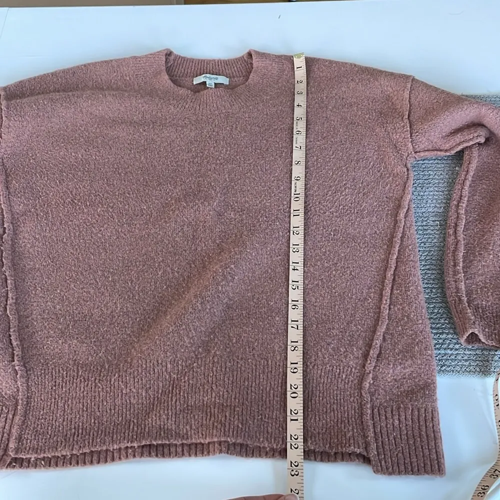 Madewell Dusty Rose Blush Pink Connection Crewneck Sweater Size XS - Image 9