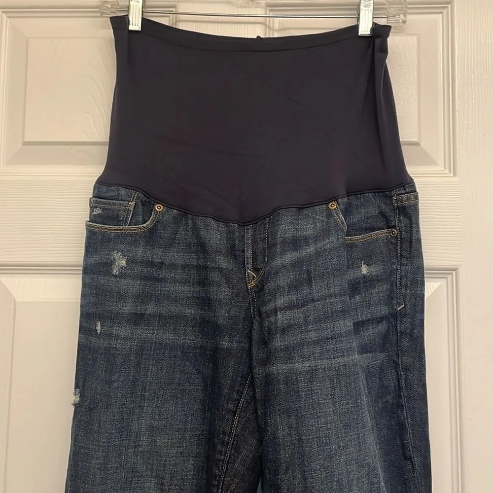 Gap ✨ Maternity Sexy Slightly Distressed Dark Wash Boot Cut - Image 2