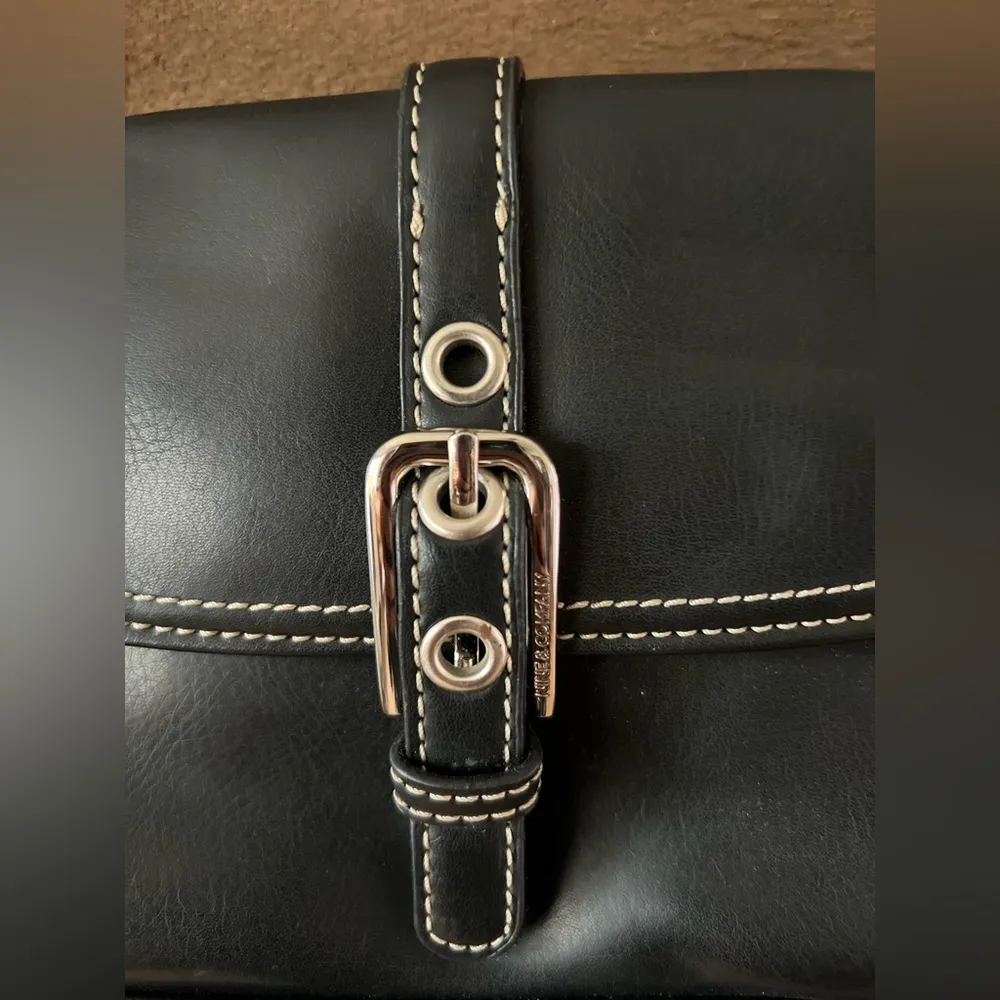 Y2K Nine West Black Shoulder Bag – Mini Baguette Purse with Contrast Stitching - Image 5