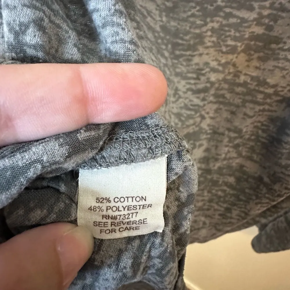 MUDD Grey/Sheer Long Sleeve Scoop Neck Top Size Large - Image 6