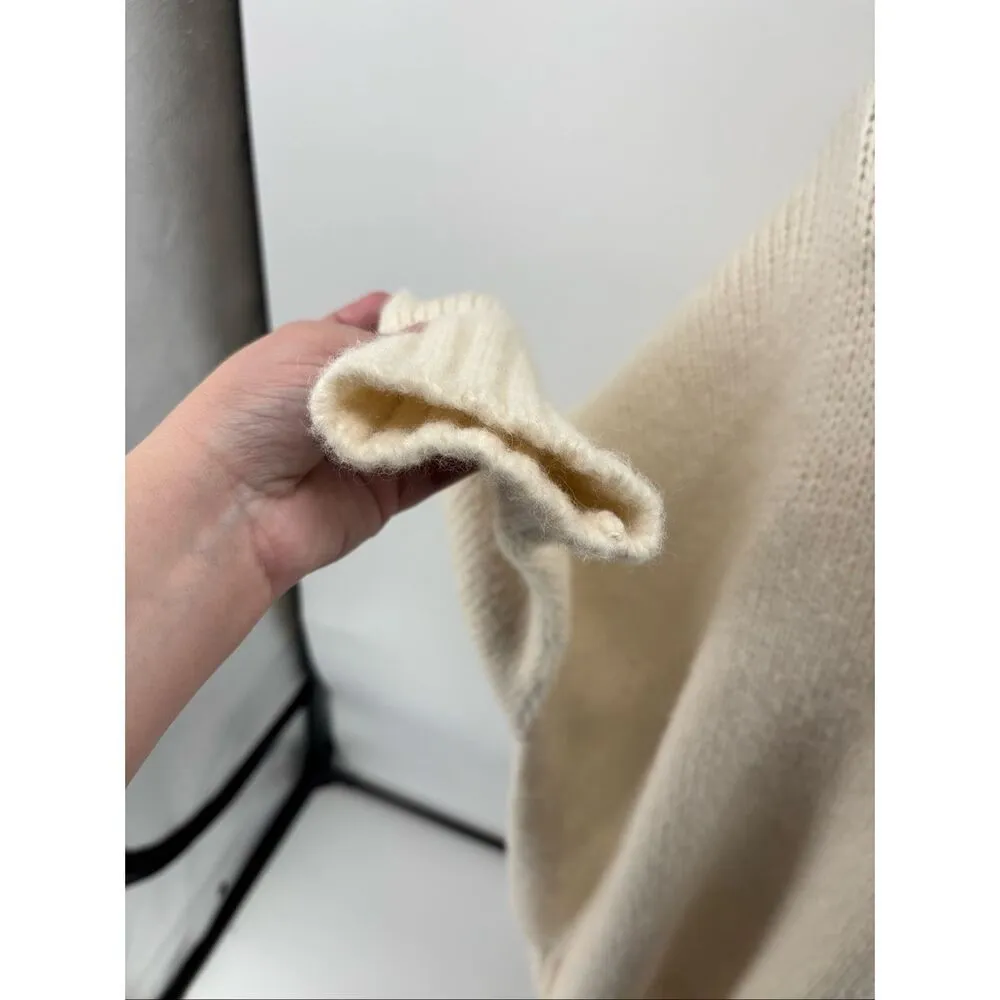 Jenni Kayne Baby Alpaca Cocoon Turtleneck Ivory Pullover Sweater Size  XXL - Image 7