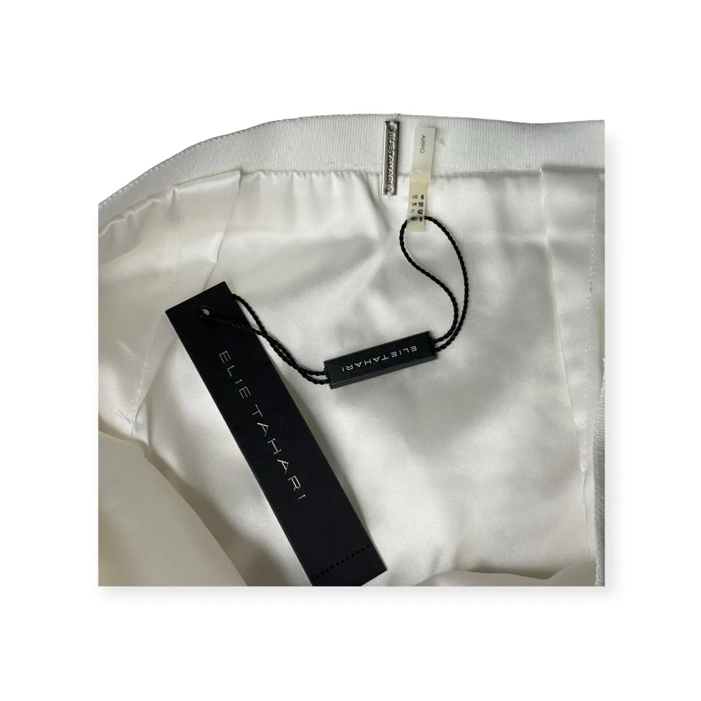 new Elie Tahari 𖤗 Nicolette Eyelet Lace Fringe A Line Knee Skirt 𖤗 Off White 𖤗 6 - Image 7