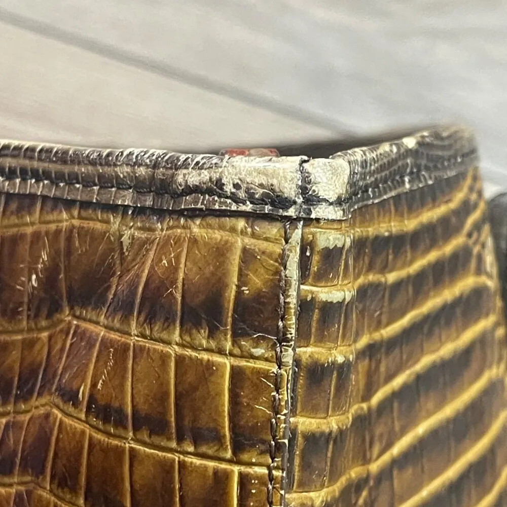 Brahmin Gold Medium Asher Tote Croc-Embossed Leather 16" W X 10.25" H X 5" D FLA - Image 8