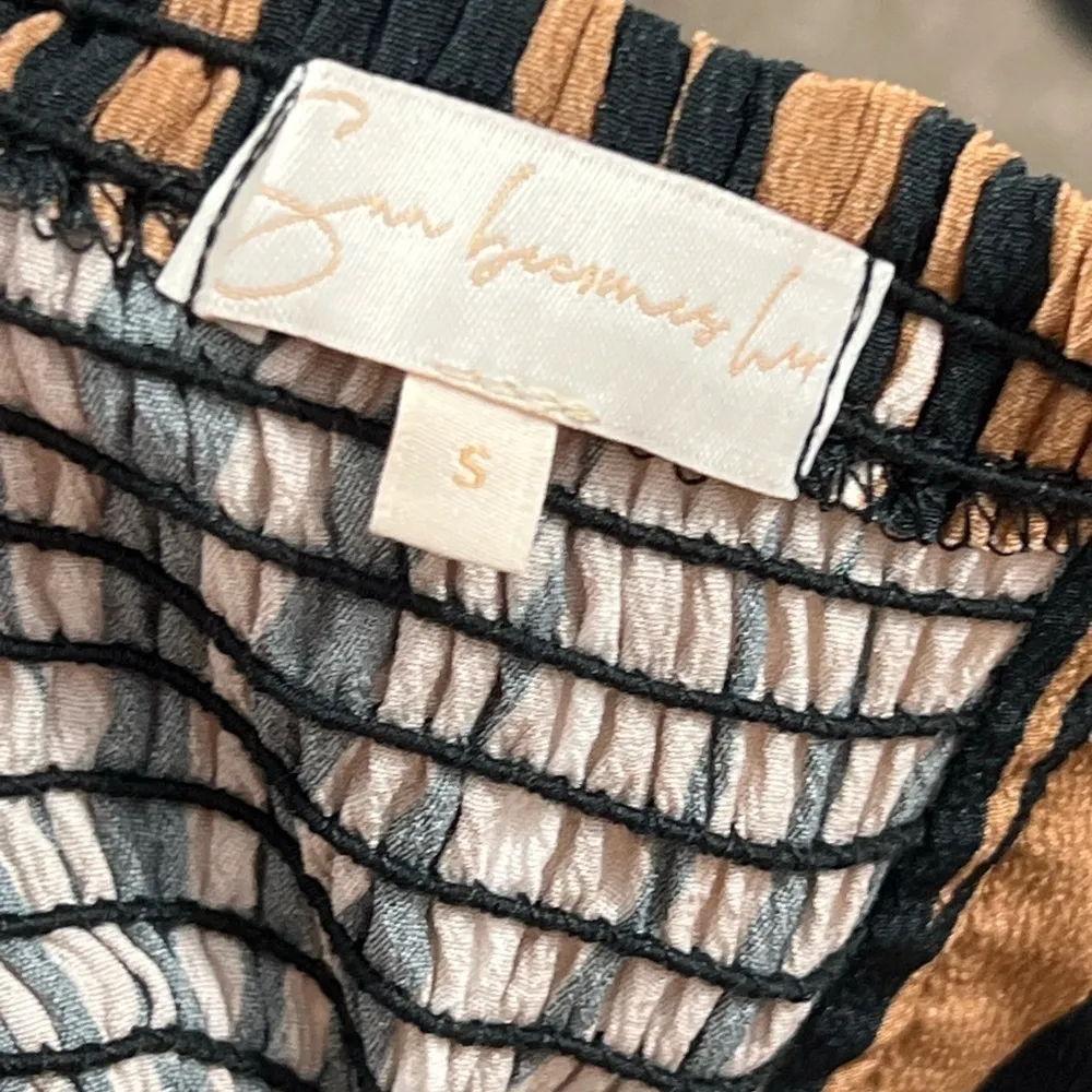 Revolve x Sun Becomes Her Bustier Wrap Dress | Cafe Zebra Print | Small *flaw - Image 10