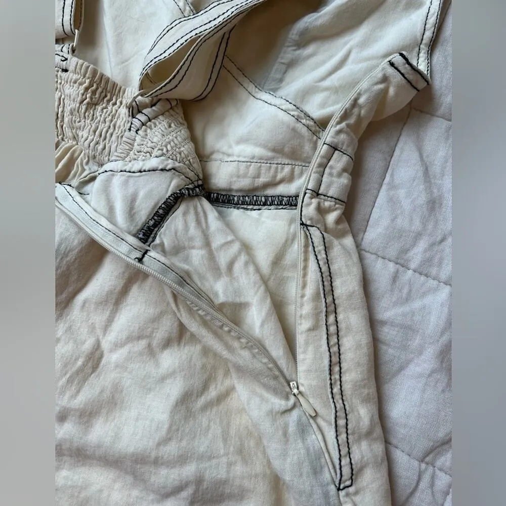 Urban Outfitters Cream Navy Nautical Sailor Anita Button Wrap Romper Seaside- SM - Image 5