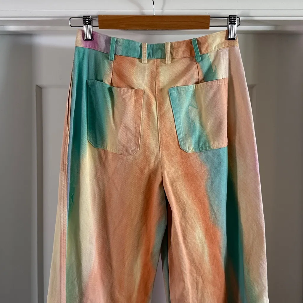 Current Air Los Angeles High Rise Wide Leg Ankle‎ length Rainbow Pants - XS - Image 7