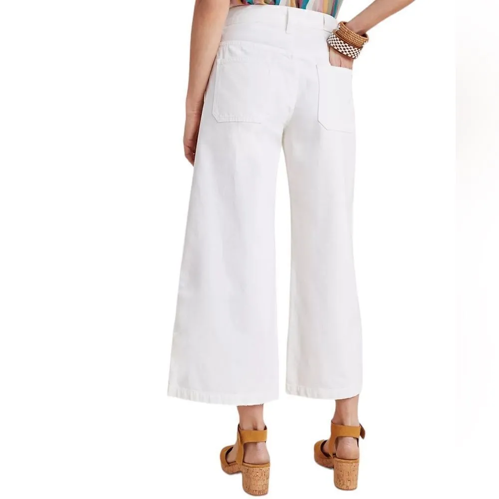 Citizens of Humanity White Nadia Lace-Up High-Rise Wide-Leg Jeans 27 - Image 3