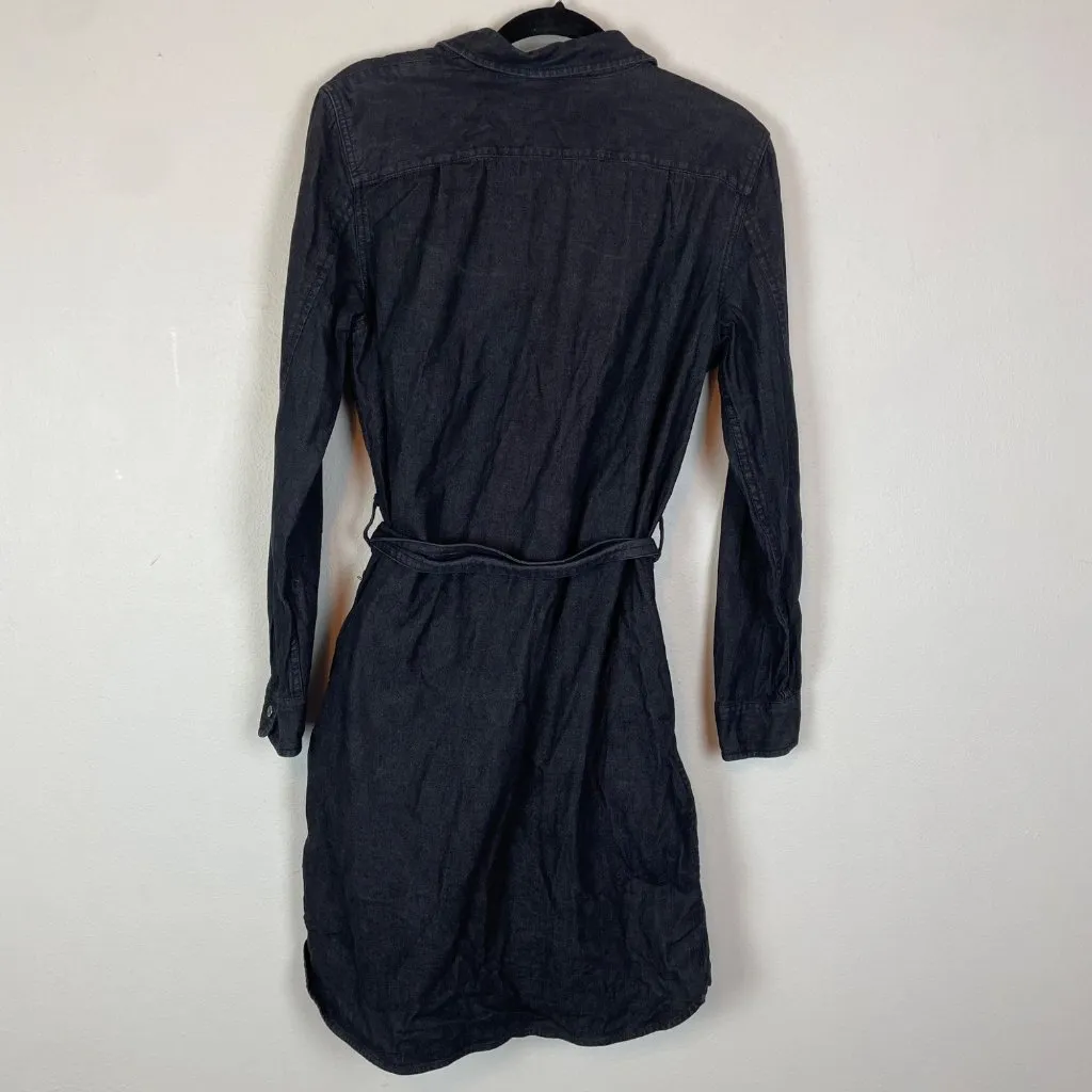 Lauren‎ Ralph Lauren Women's M Gray Long Sleeve Denim Shirt Dress Belted - Image 8