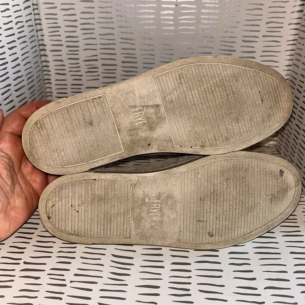 FRYE Gemma Womens 8.5 Slip On Tasseled‎ Suede Sneakers “Ash” Gray Boho Casual - Image 6