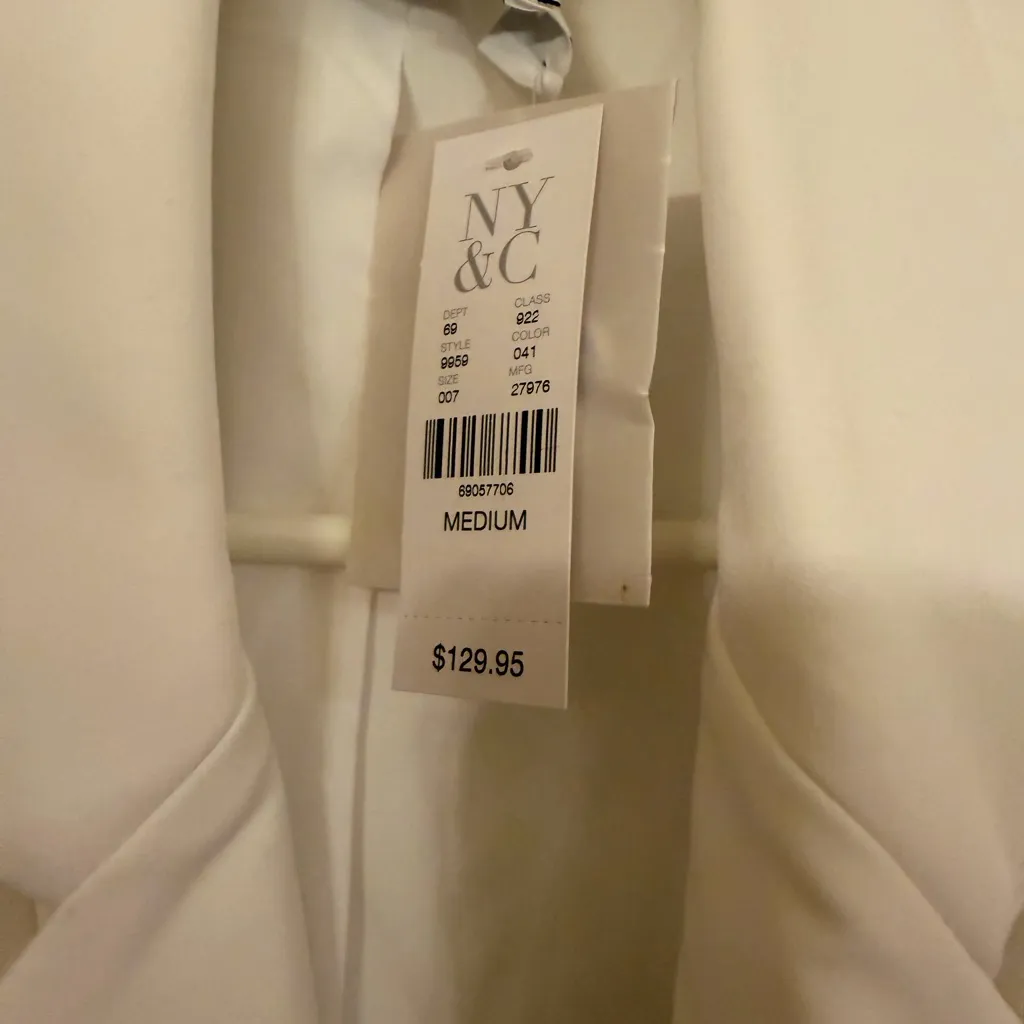 New York & Company Classic White Blazer Dress! NWT! Size M - Image 2