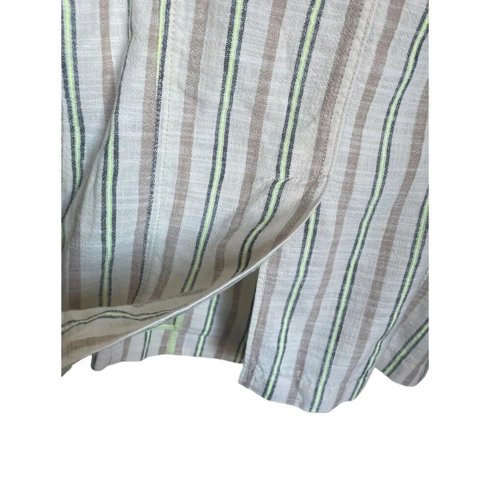 Maeve X Anthropologie Danielle Striped oversize Boyfriend Blazer XS Yellow - Image 3