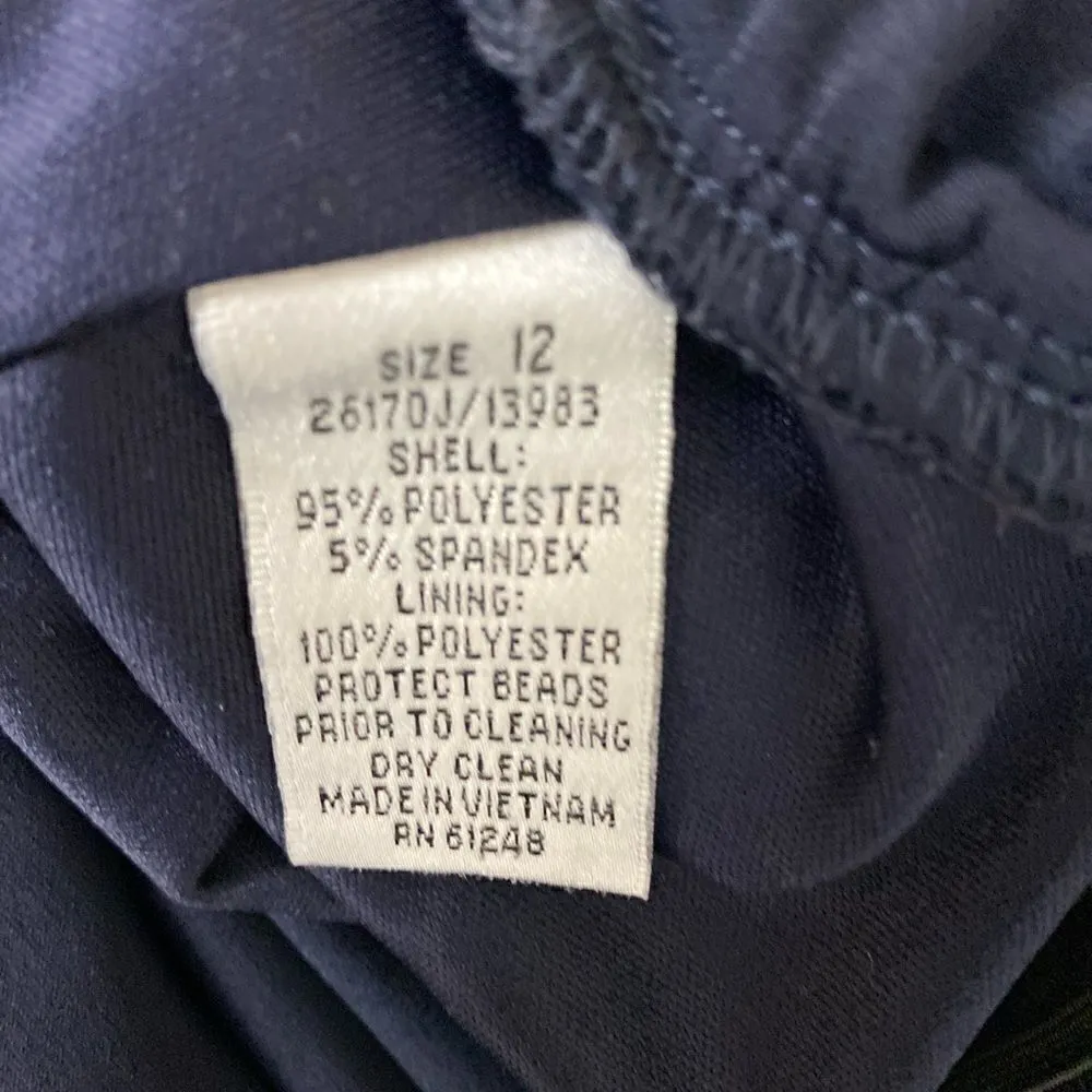 #130 JACKIE JON navy one shoulder cocktail dress Blue Size 12 - Image 9