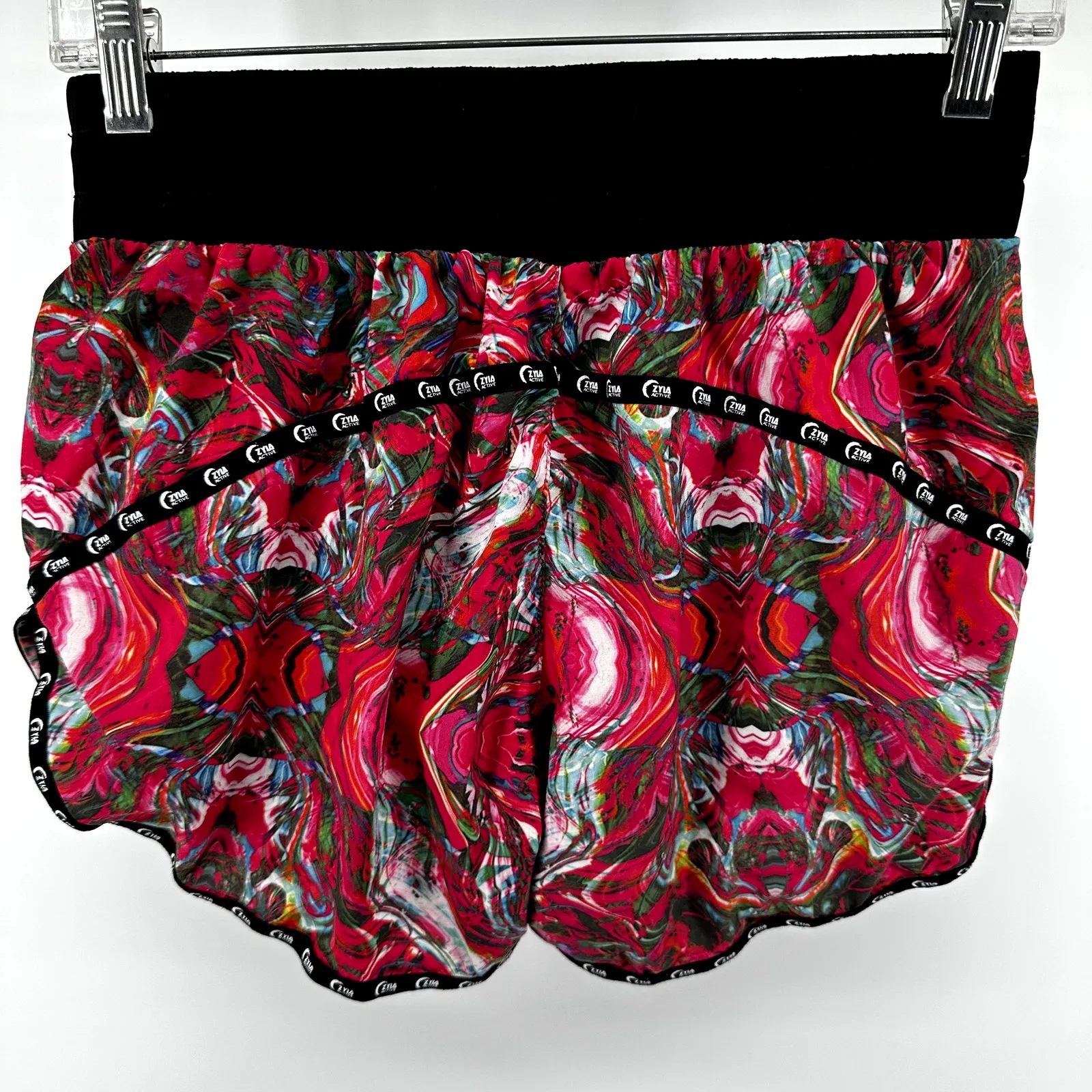 Zyia Sprinter Shorts Athletic Mini Abstract Elastic Waist Yoga Multicolor Medium - Image 3