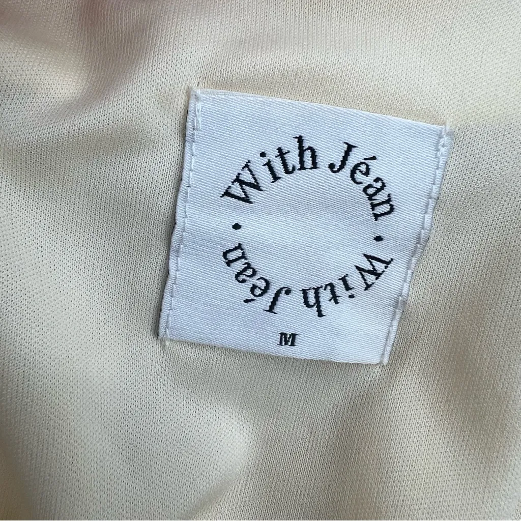 With Jéan Frankie Strapless Midi Dress in Read
All About It Print - Image 11