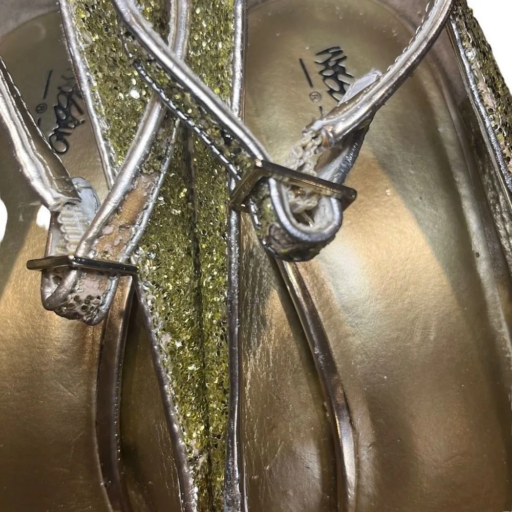 Mossimo EUC Gold Sequins Platform Stiletto Heels Sz 9 - Image 4