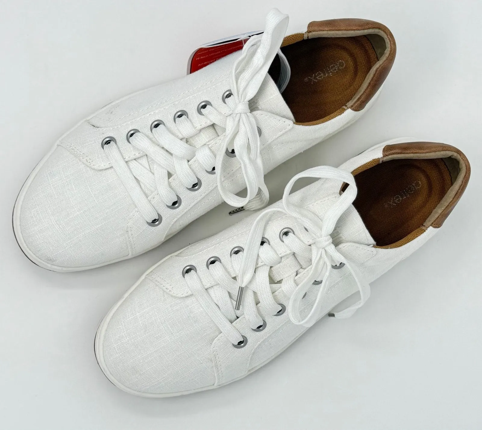 Aetrex Renee Lace-Up White EU 40 US 9 9.5 Support Canvas Sneakers Orthotic New - Image 1