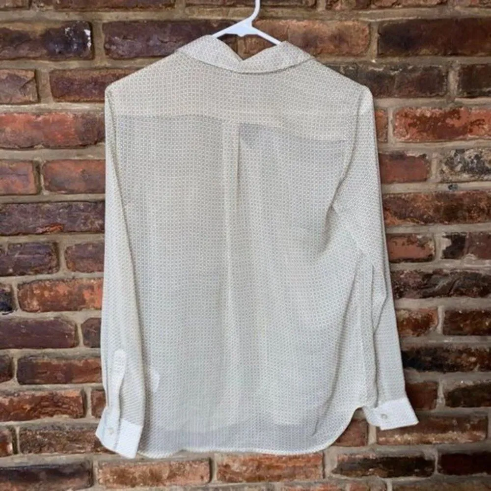 Kut From The Kloth Sheer Geometric Button Down Top Women's Size XSP - Image 8